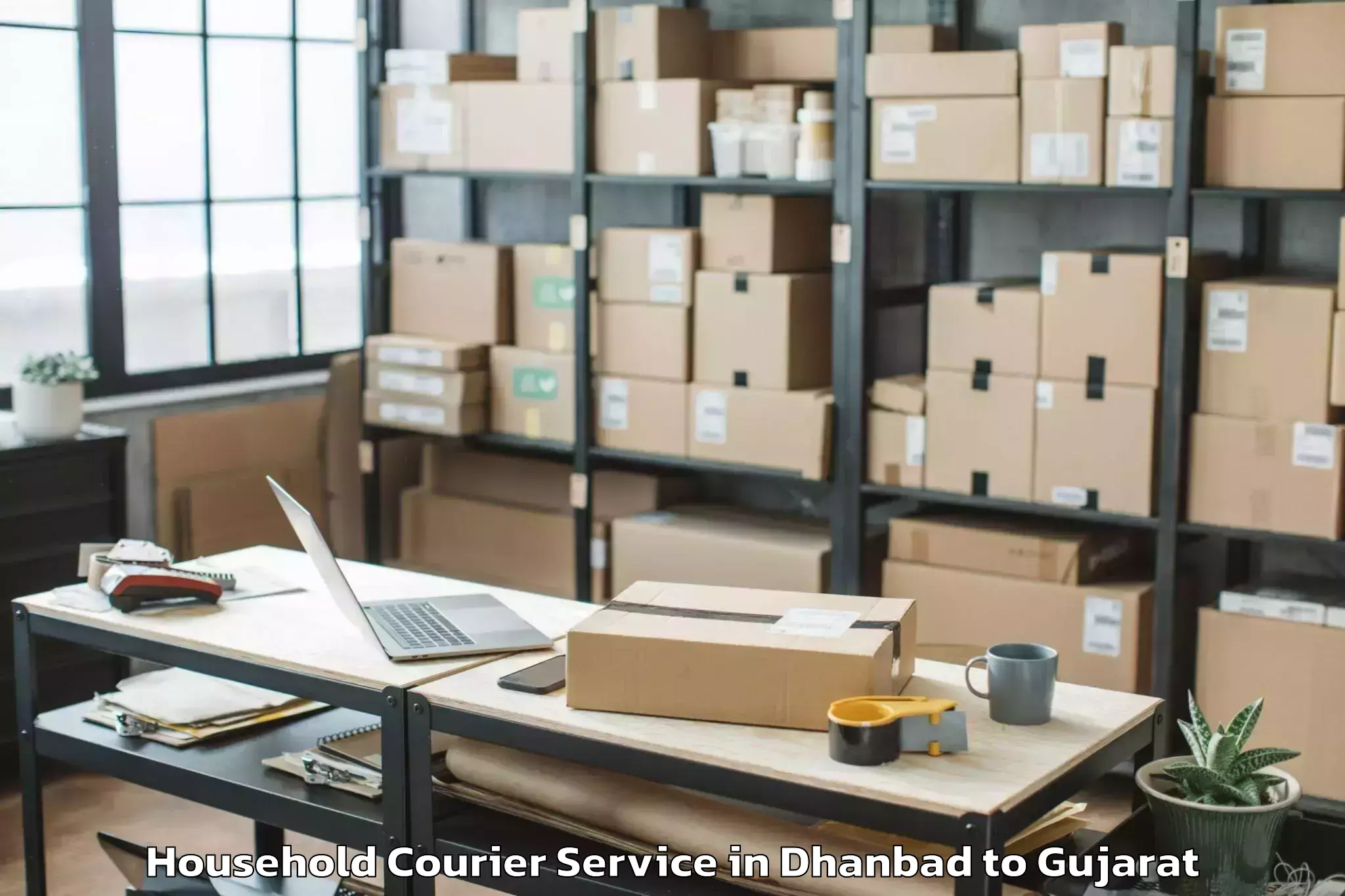 Easy Dhanbad to Modasa Household Courier Booking